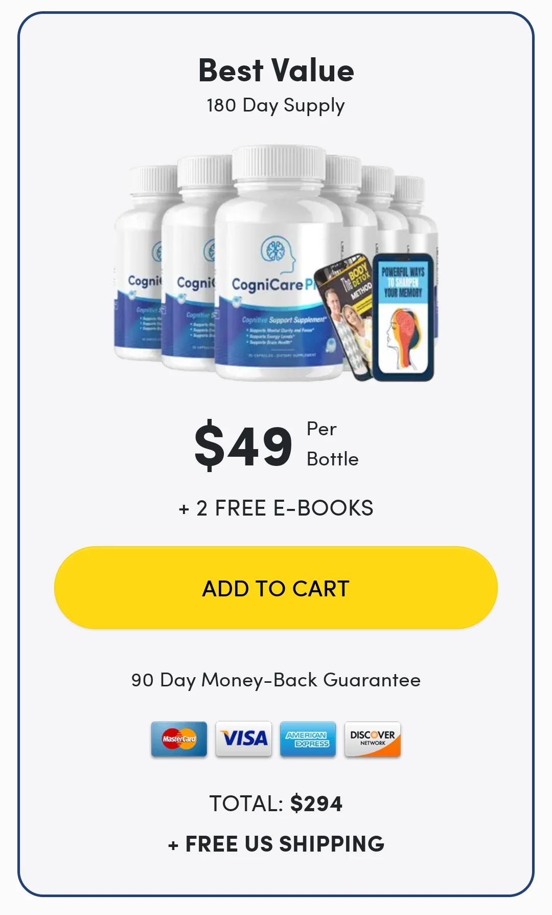 CogniCare Pro™ 6 bottles pricing